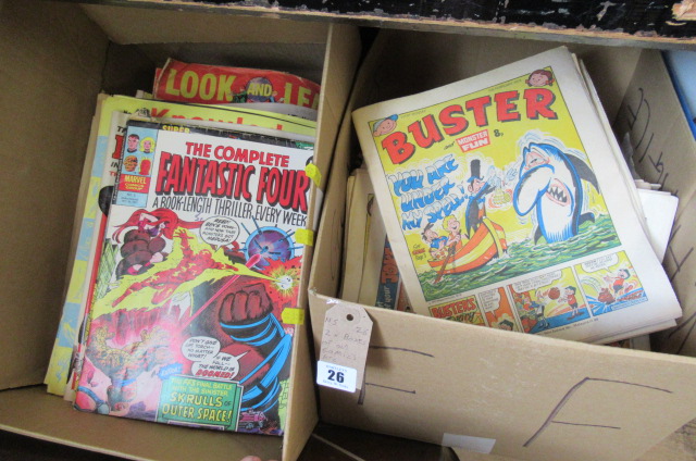 TWO BOXES OF OLD COMICS ETC Image