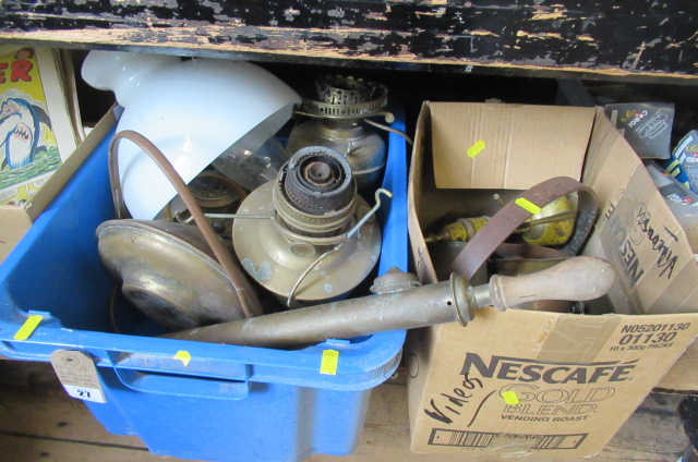 TWO BOXES OF BRASS ETC Image