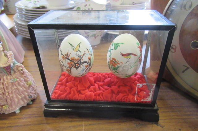 TWO HAND PAINTED EGGS Image