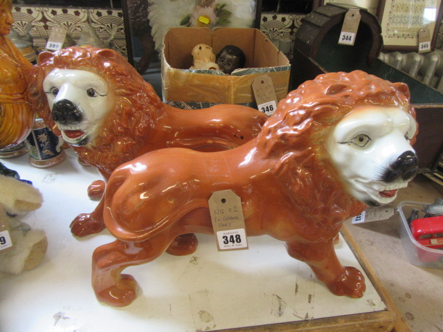 PAIR OF CERAMIC LIONS Image
