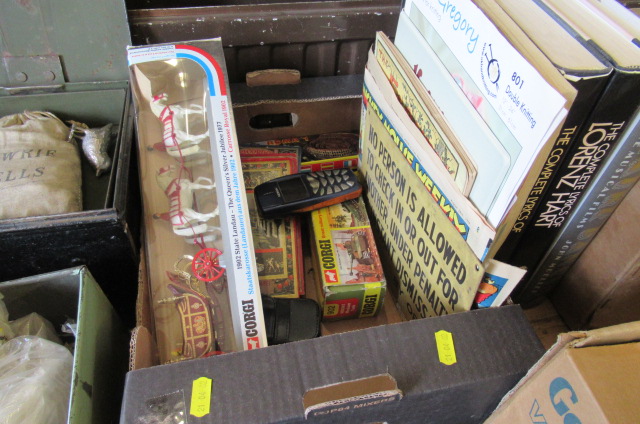 BOX OF CORGI TANKS AND MISCELLANEOUS ITEMS Image