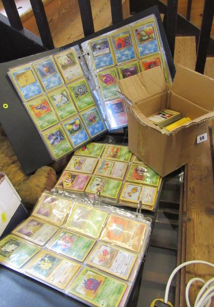 TWO FULL ALBUMS OF POKEMON CARDS AND A BOX OF LOOSE Image