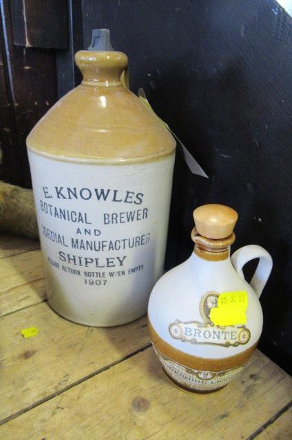 TWO STONEWARE BOTTLES Image