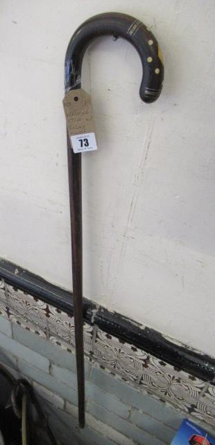 WALKING STICK WITH INLAID HANDLE Image