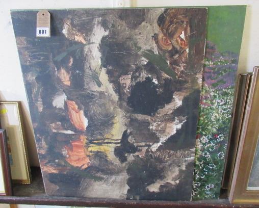 TWO LARGE ABSTRACT PAINTINGS Image