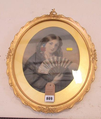 OVAL FRAMED BAXTER PRINT Image