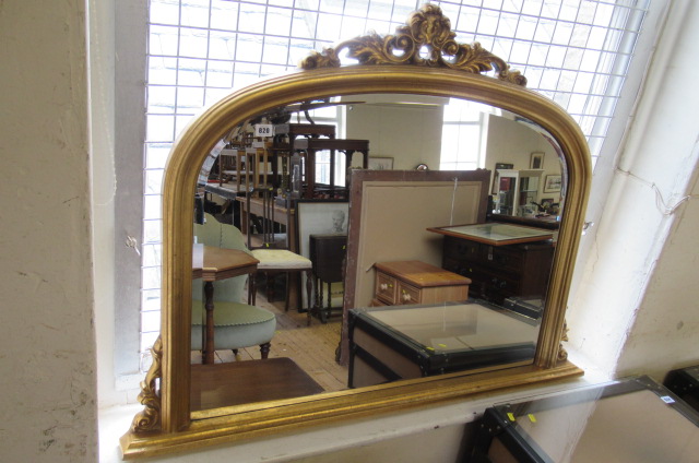 GILT FRAMED OVERMANTEL MIRROR Image