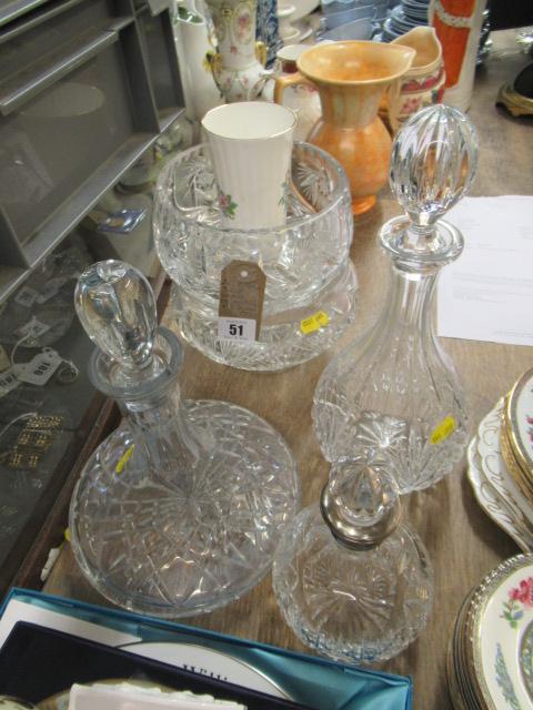 QUANTITY OF CUT GLASS INCLUDING DECANTERS ETC Image