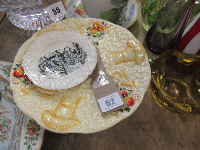 VICTORIAN NUSERY PLATE AND A CLARICE CLIFF TAZZA Image