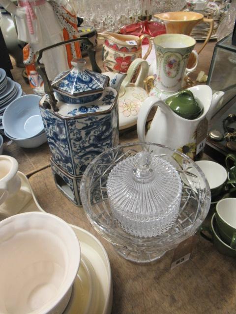 TEAPOT AND TWO GLASS DISHES Image