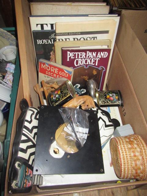 BOX OF MISCELLANEOUS INCLUDING CLOCK PARTS Image