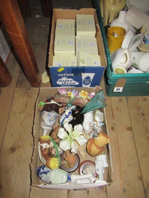 QUANTITY OF LEONARDO FIGURES AND BOX OF ORNAMENTS Image