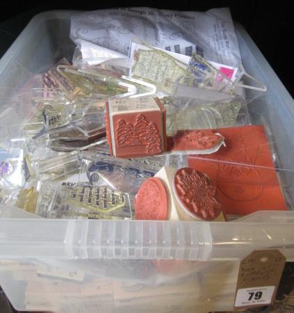 BOX OF RUBBER CRAFTING STAMPS Image