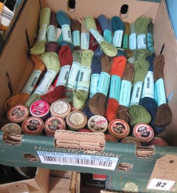 BOX OF COTTONS AND TAPESTRY WOOL Image