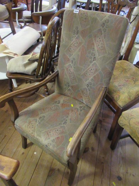 OAK FRAMED 1930S STYLE CHAIR Image