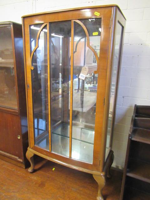 WALNUT MIRROR BACKED DISPLAY CABINET Image