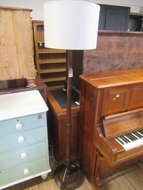 DARK OAK STANDARD LAMP AND SHADE Image