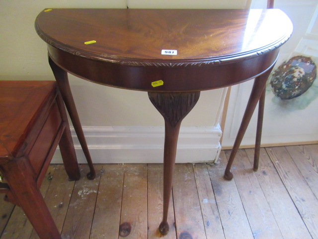 MAHOGANY DEMI LUNE HALL TABLE Image