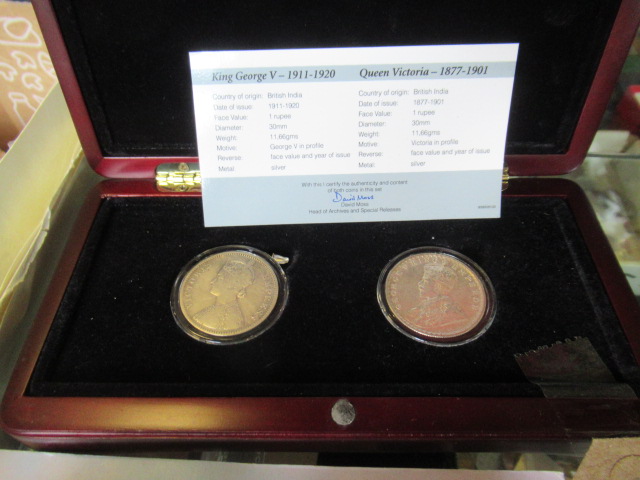 Cased silver 1880 and 1917 indian ruppee coins | Hartleys Auctioneers ...