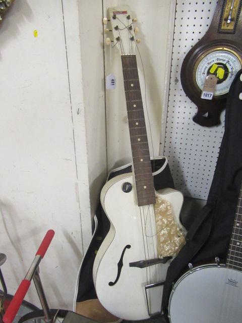WHITE ROSETTI GUITAR AND CASE Image