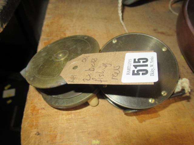TWO BRASS FISHING REELS Image