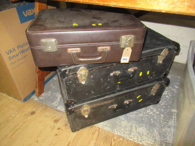 THREE VINTAGE SUITCASES Image