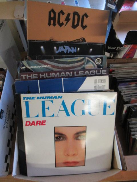 BOX OF LP RECORDS INCLUDING ACDC, STEELY DAN AND THE HUMAN LEAGUE Image