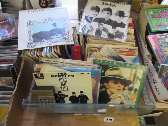 BOX OF 45 RPM RECORDS INCLUDING BEATLES AND BOWIE Image