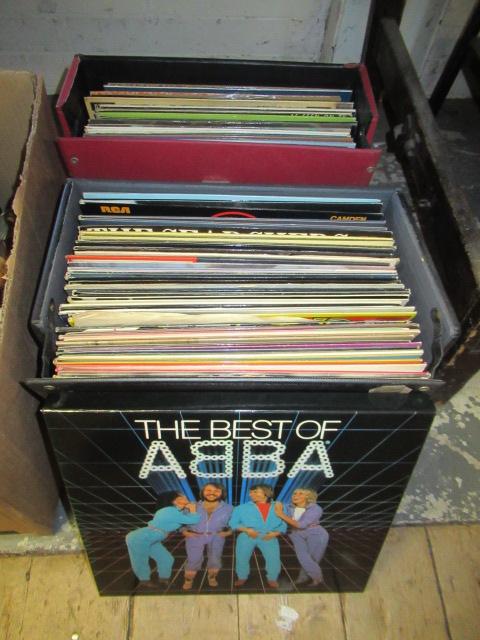 TWO CASES OF LP RECORDS INCLUDING THE BEST OF ABBA Image