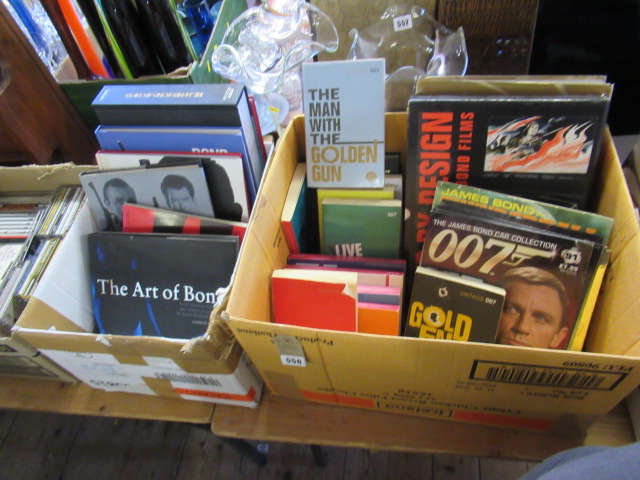 TWO BOXES OF JAMES BOND BOOKS AND MAGAZINES Image