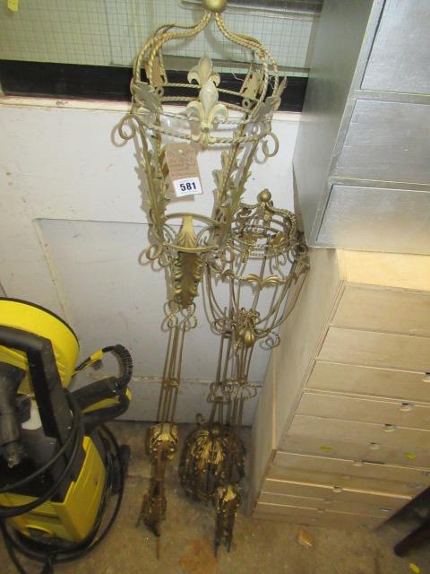 THREE ORNATE GILDED METAL CROWNS Image