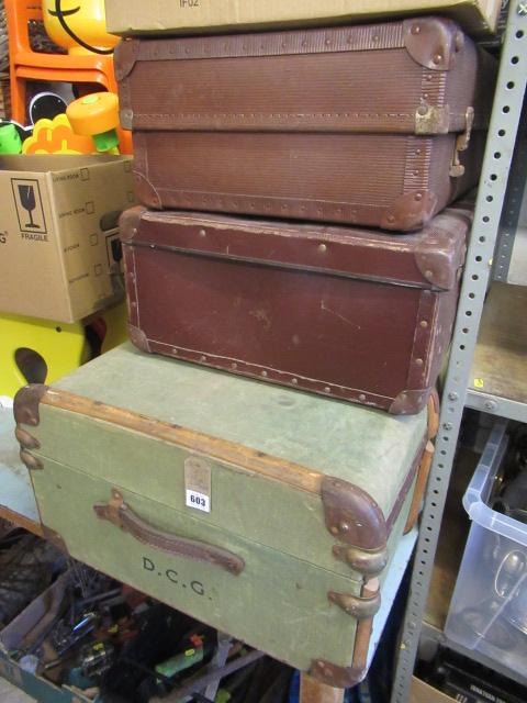 THREE VINTAGE SUITCASES Image