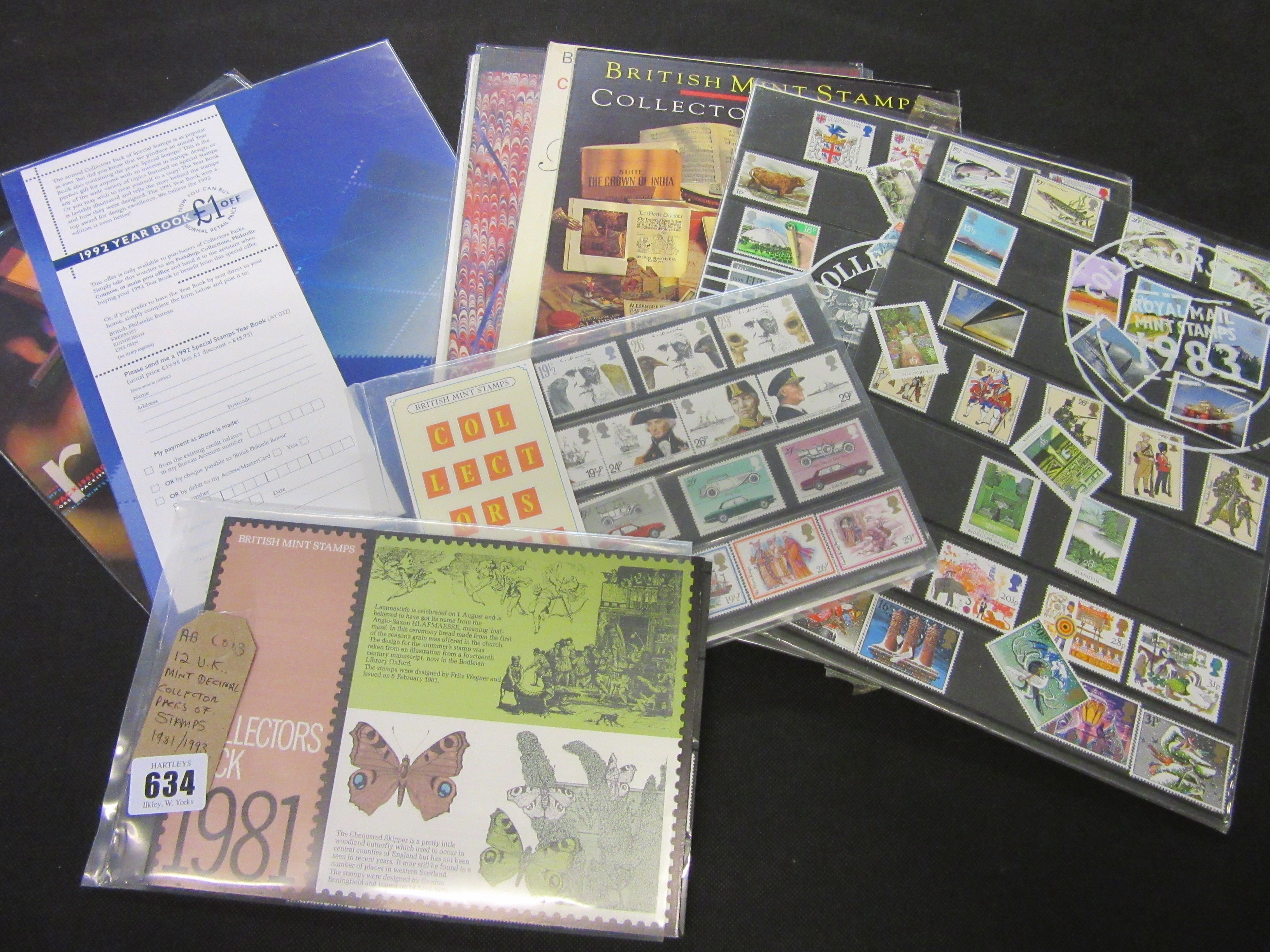 TWELVE UK MINT DECIMAL COLLECTORS PACKS OF STAMPS 1981-1993 Image