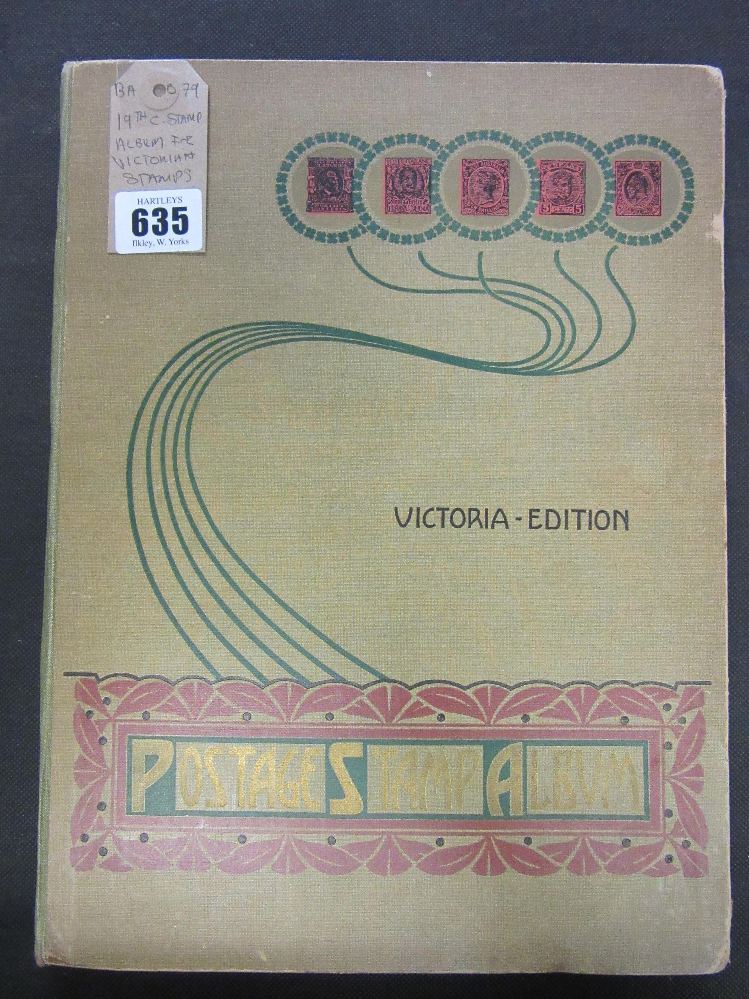19TH CENTURY STAMP ALBUM INCLUDING VICTORIAN STAMPS Image