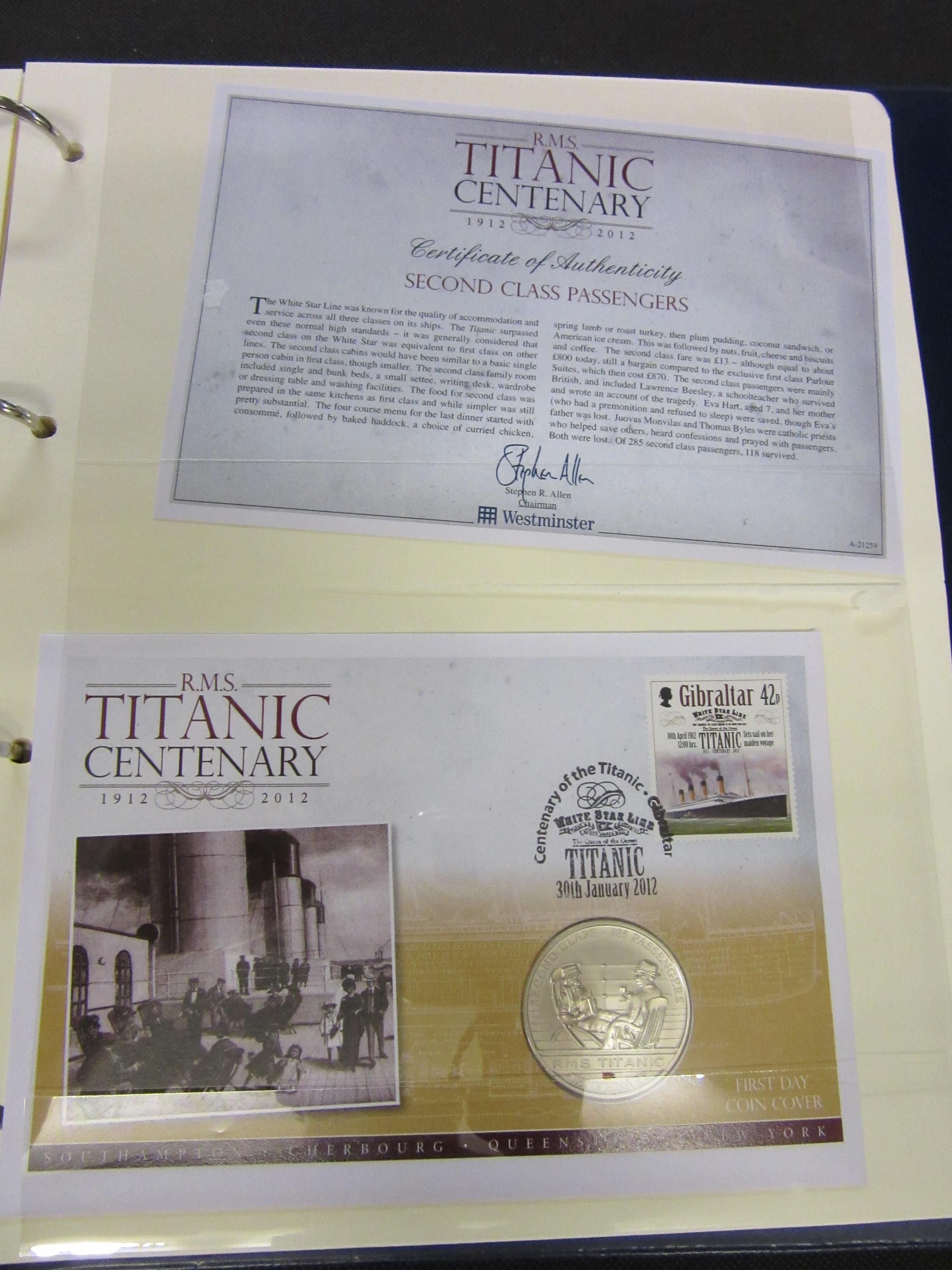 2012 TITANIC CENTENARY FIRST DAY COIN COVER ALBUM Image