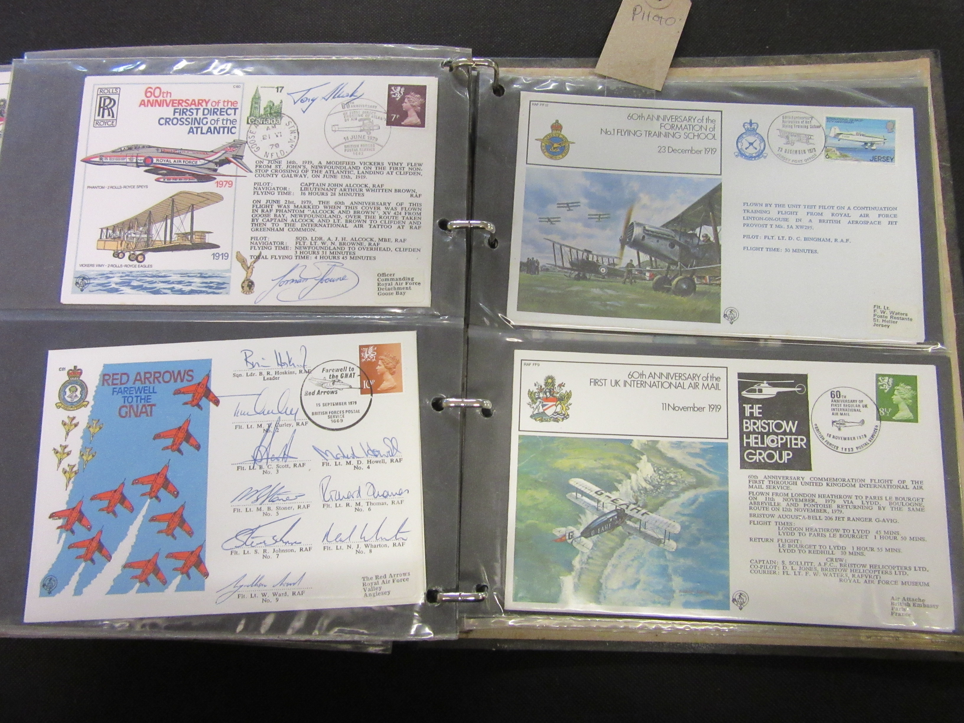 ALBUM OF MINT UK STAMPS AND FIRST DAY COVERS INCLUDING SIGNED RED ARROWS TEAM AND OTHER AERONAUTICAL Image