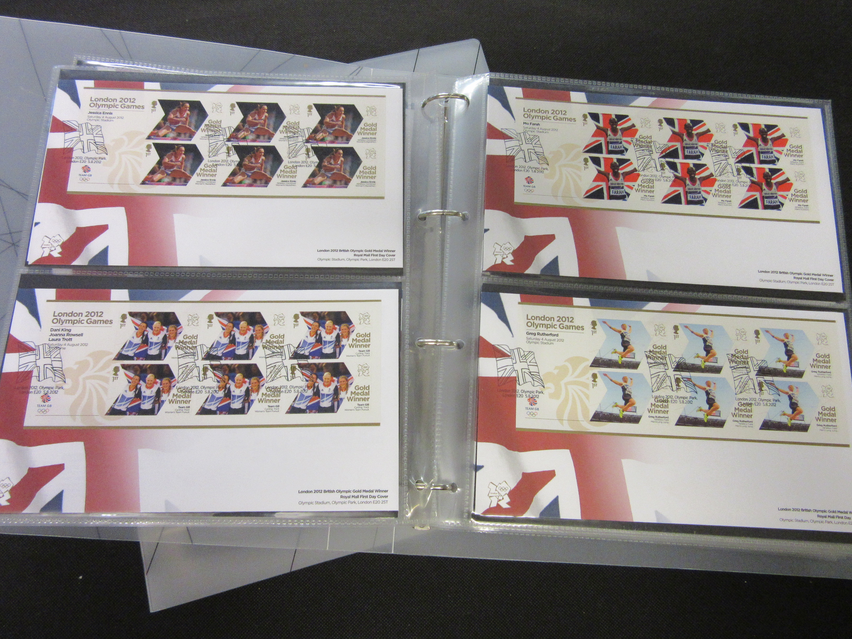 TWO ALBUMS OF 2012 GB OLYMPIC GAMES FIRST DAY COVERS Image