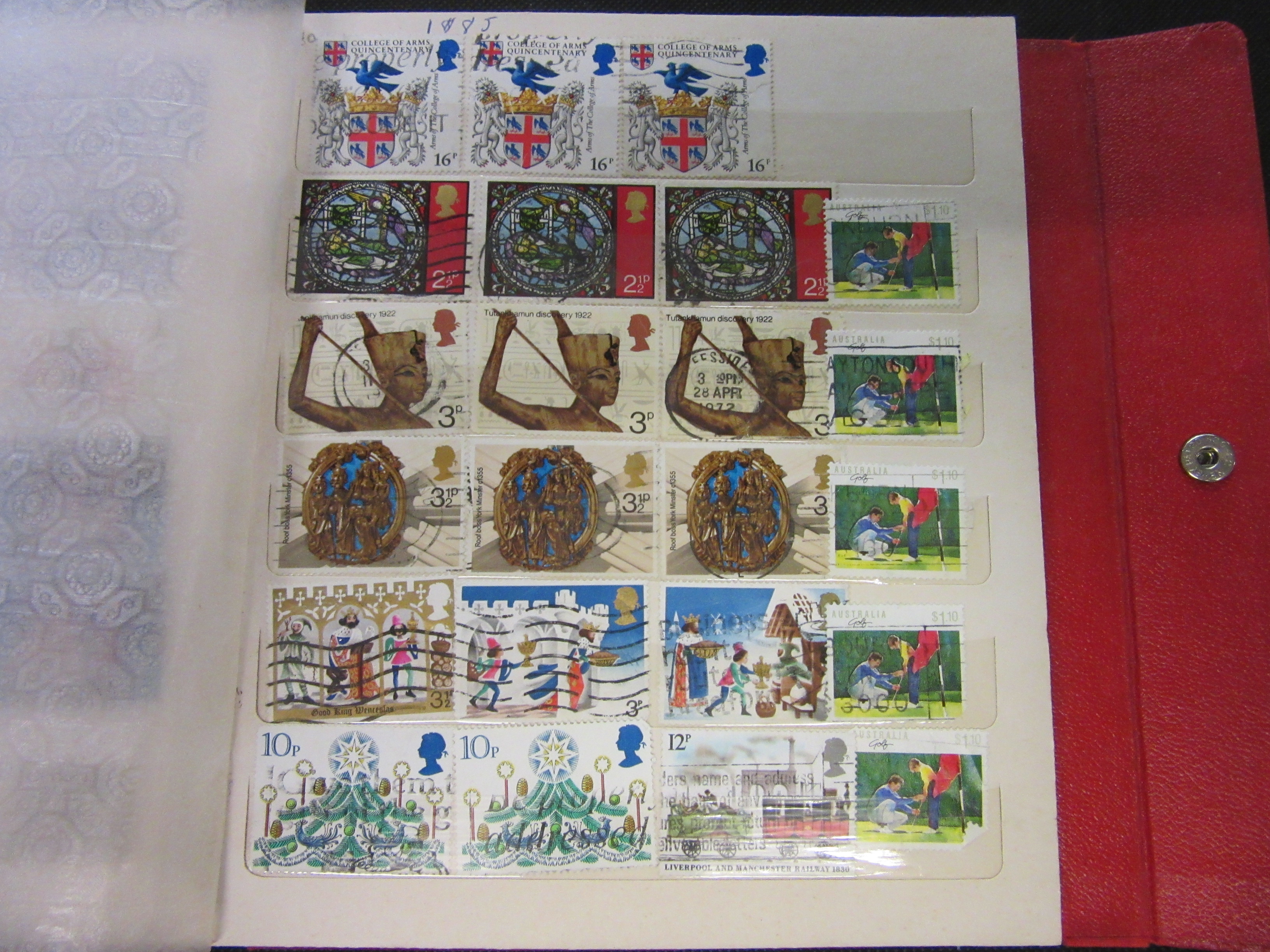 SMALL RED ALBUM OF UK STAMPS Image