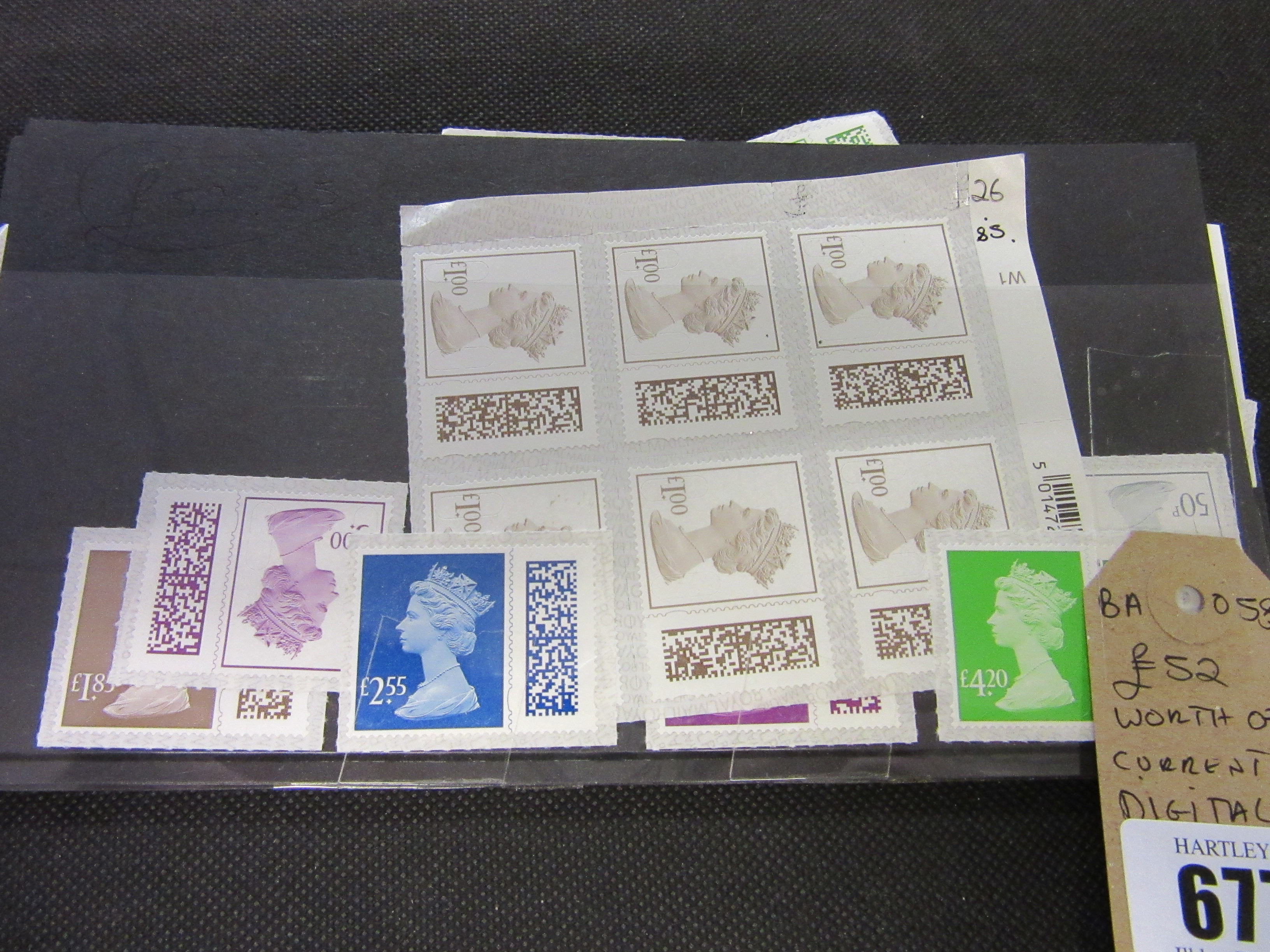 FIFTY TWO POUNDS WORTH OF CURRENT UK DIGITAL STAMPS Image