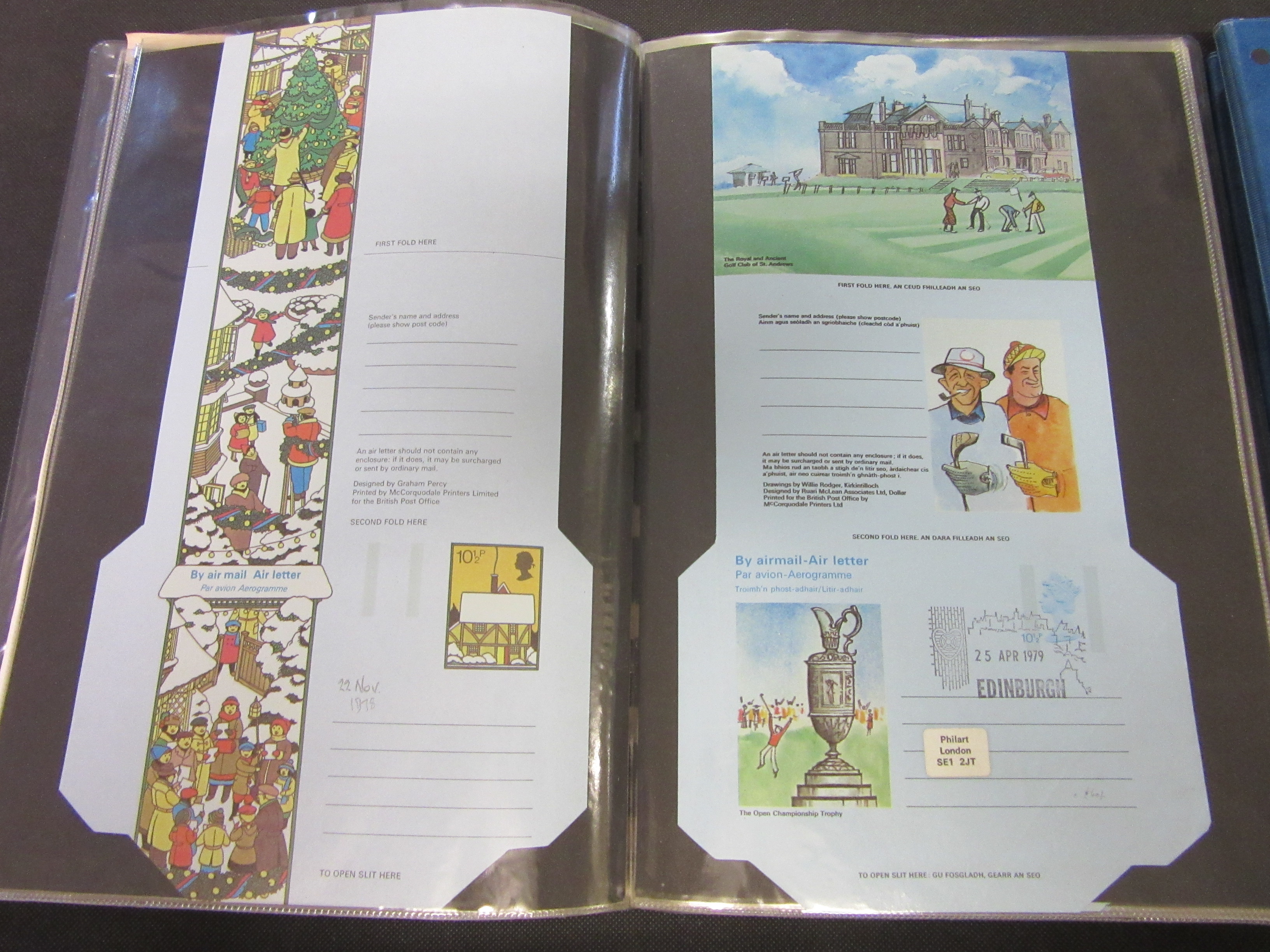 TWO ALBUMS OF ROYAL MAIL AIR MAIL MINT PRE-PAID ENVELOPES Image