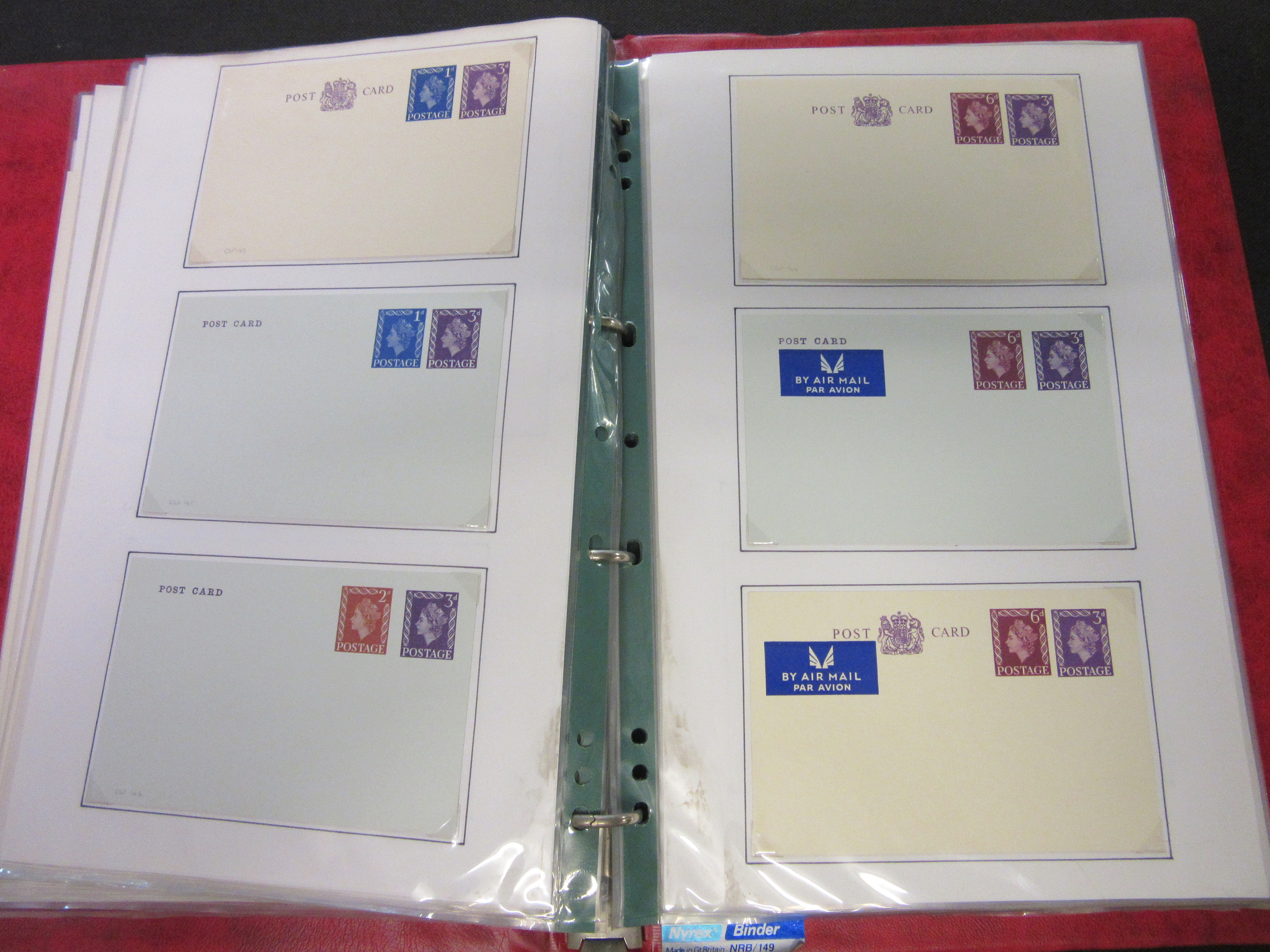 UK ALBUM OF STAMP TO ORDER POSTCARDS, AIR MAIL AND CARDS BOTH DECIMAL AND PRE-DECIMAL Image