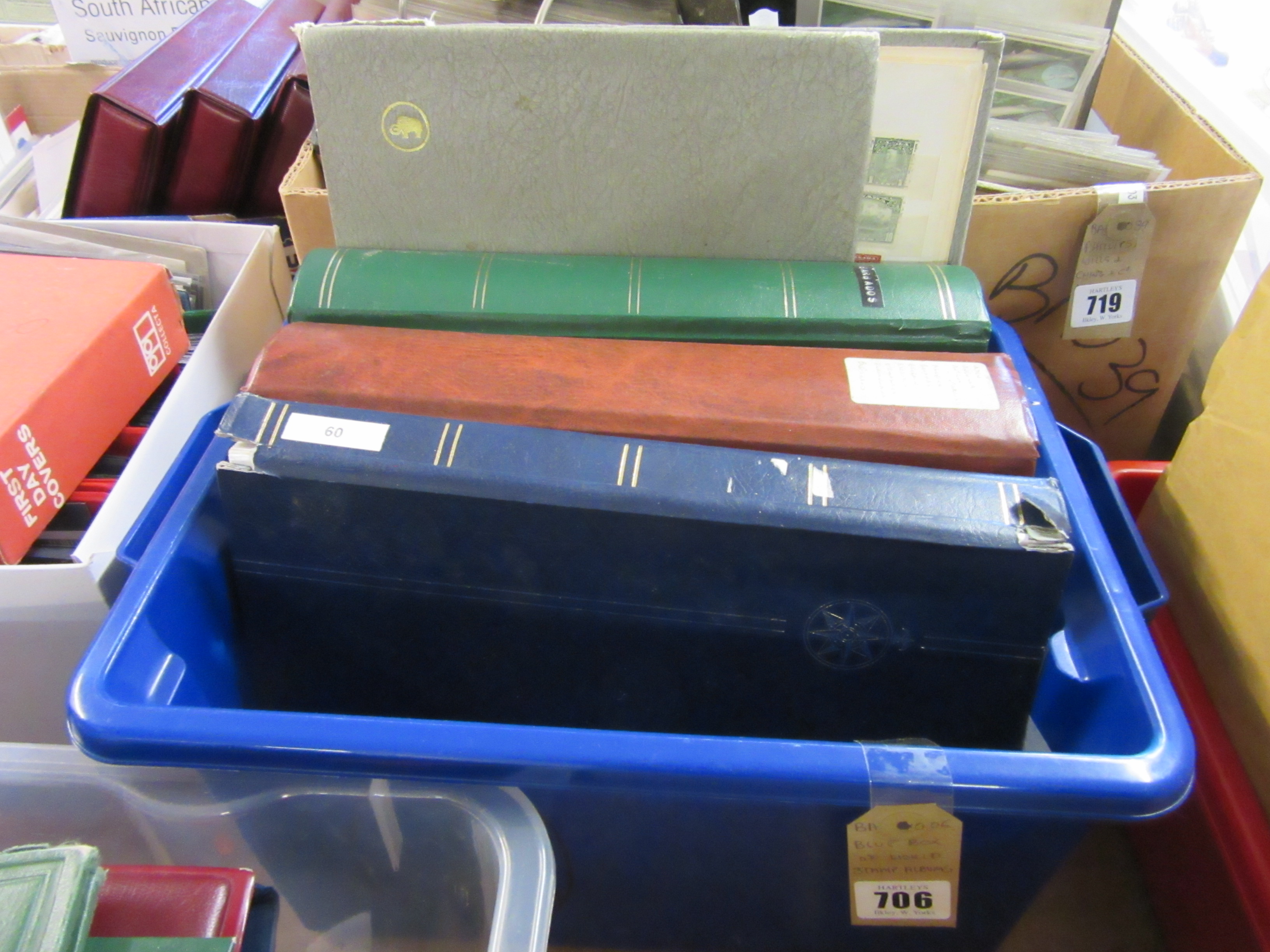 BLUE BOX OF WORLD STAMP ALBUMS Image