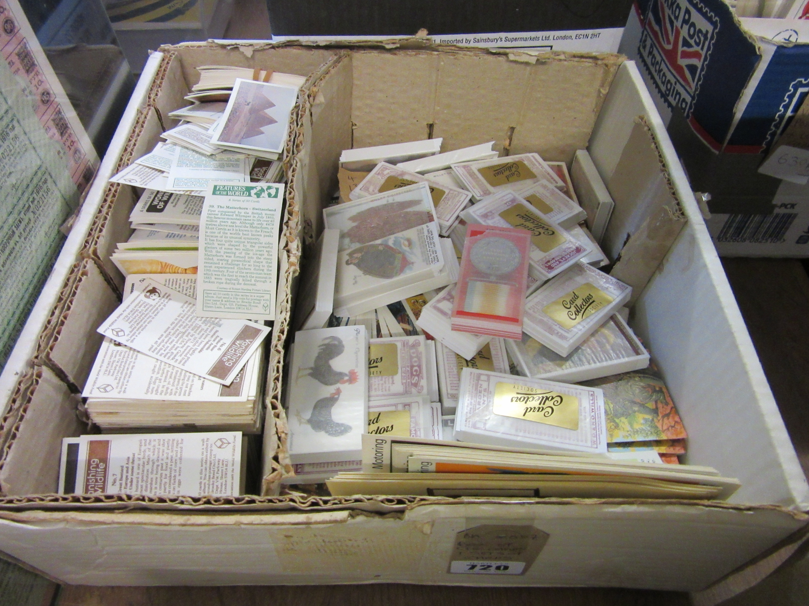 BOX OF CIGARETTE CARDS WITH SETS OF CARDS Image