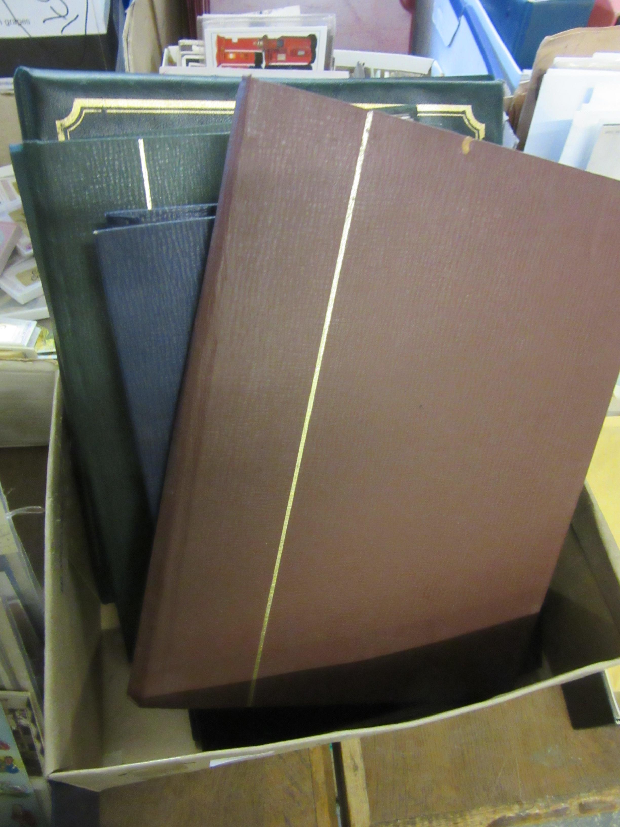 BOX OF FIVE ALBUMS OF WORLD MINT AND USED STAMPS Image