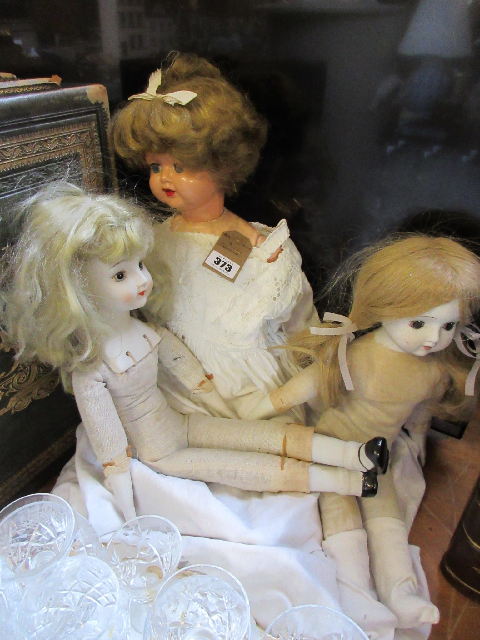 THREE VINTAGE DOLLS Image