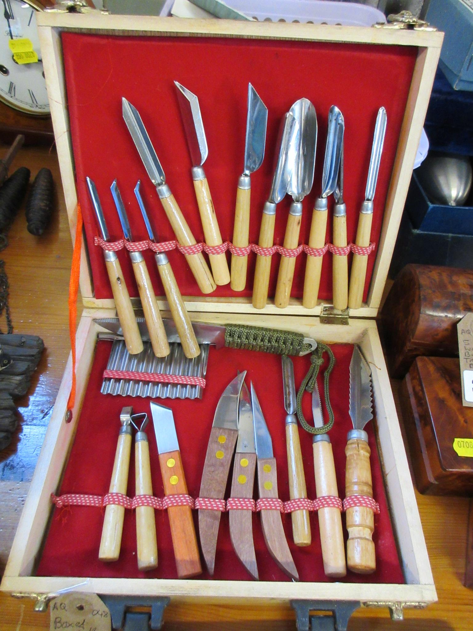 BOX OF VEGETABLE AND FRUIT CARVING ITEMS Image