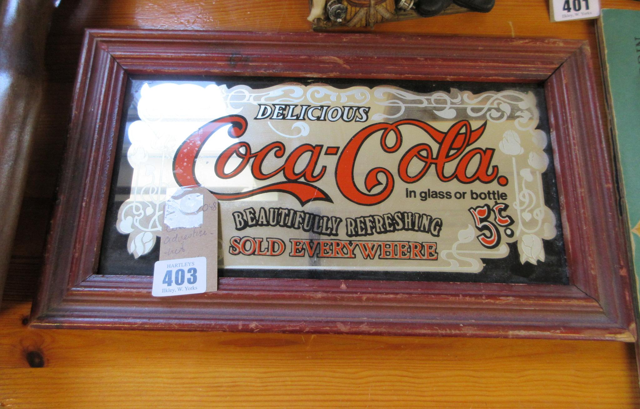 COCA COLA ADVERTISING MIRROR Image
