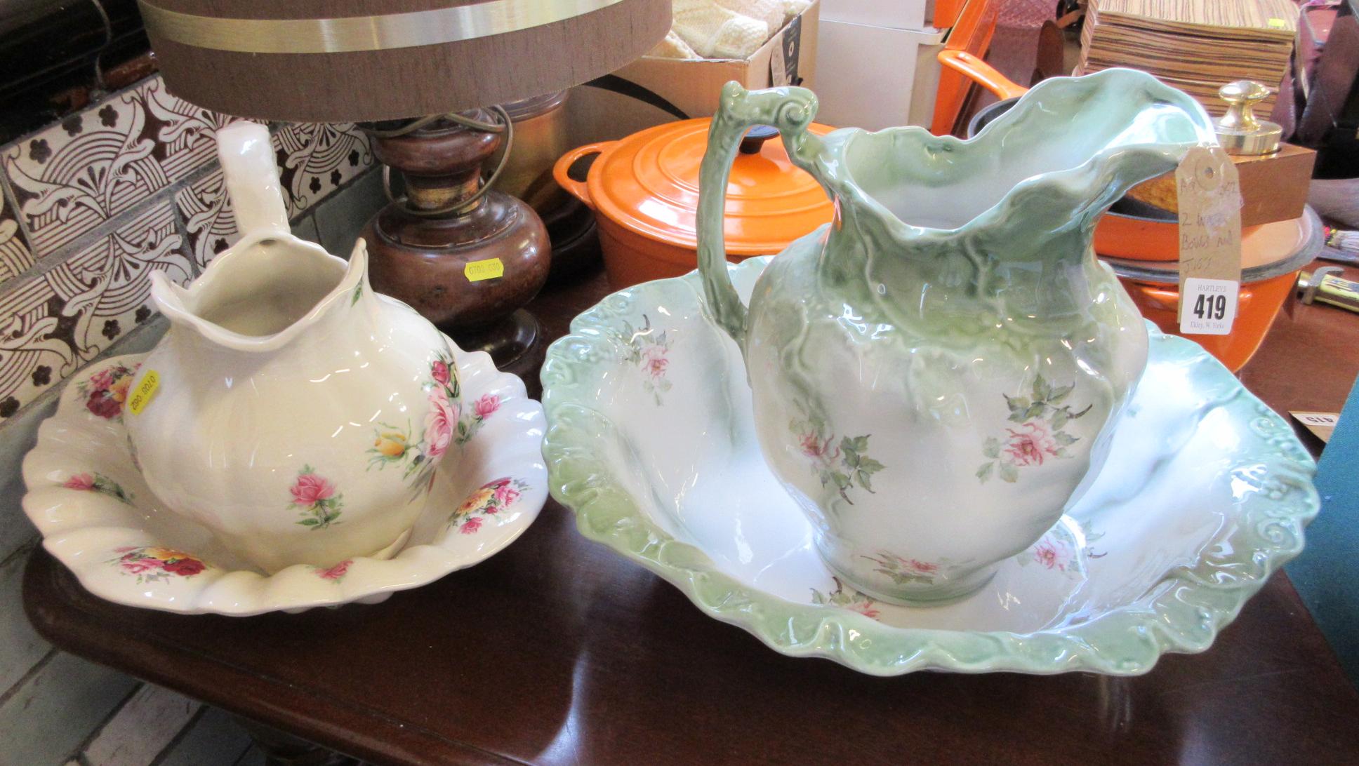 TWO WASH BOWLS AND JUGS Image