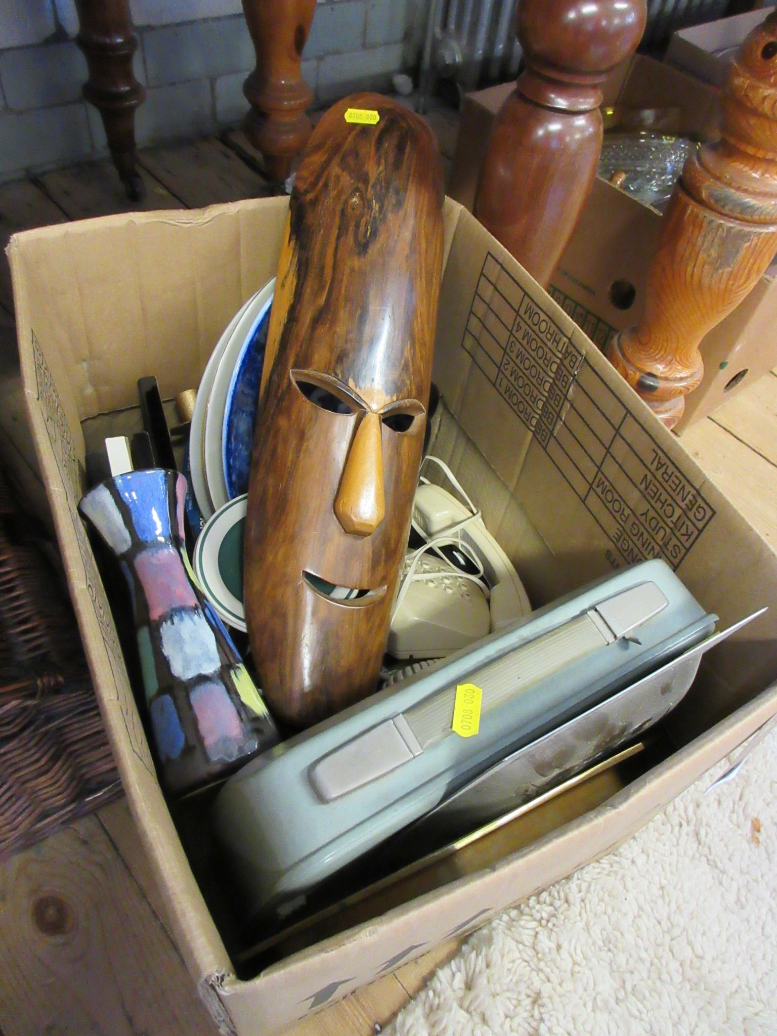 BOX OF MISCELLANEOUS INCLUDING VINTAGE TYPEWRITER Image