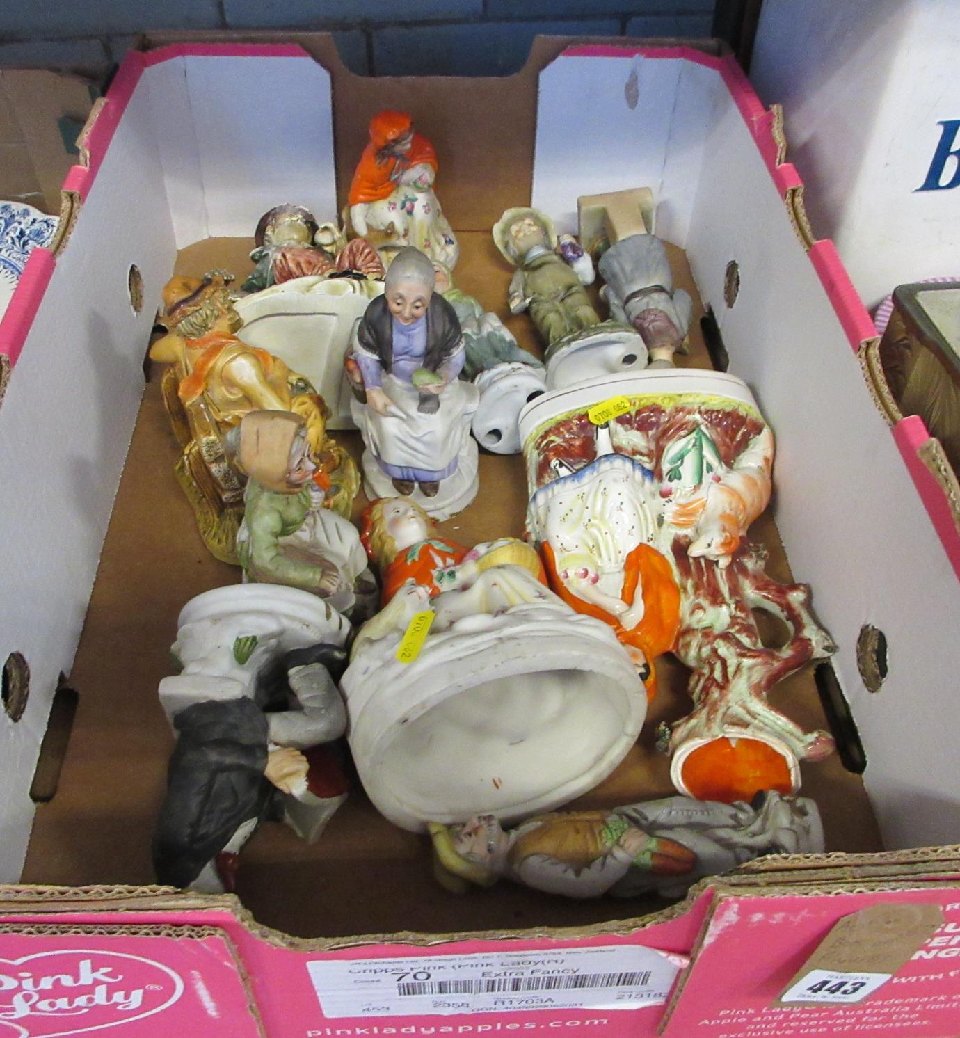 BOX OF FIGURES INCUDING STAFFORDSHIRE Image